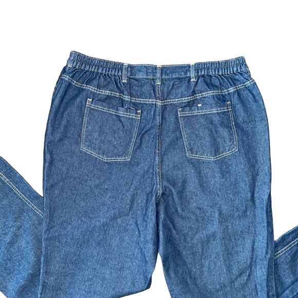 Woman Within Elastic Waist 5-pocket high rise Dark Wash Jeans 20W Tall - Picture 6 of 15